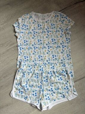 wonder nation Blue, Yellow & Green Floral Pajama Set